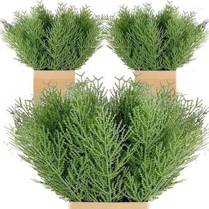 Decorative Flowers 1/10Pcs Artificial Pine Needle Branches Fake Plant Christmas Tree Sprig Garland Wreath Wedding Home Decorations DIY