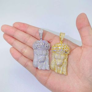 High Quality Big Size Fancy Shape Jesus Head Gemstone Custom Moissanite Pendant For Necklace