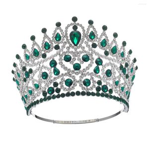 Saç Klipler Gelin Taç Aksesuarları Güzellik Pageant Sahne Gösterisi Laurel Tiaras Barok Büyük Tam Yuvarlak Kafa