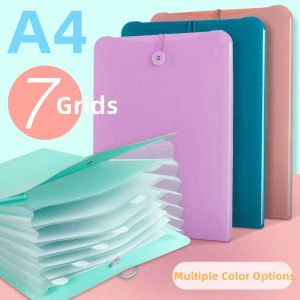 Bag A4 7Grids Student Multilayer -Datei Bag Aufbewahrungstasche Büro Office Stationery Supplies Dokument Organizer