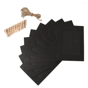 Cornici da 10 pezzi cornice per immagini fai -da -da -te con clips carta show rack decorazione di bambù artigianale