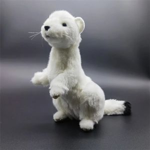 25cm furão bonito mink stoat brinquedos de pelúcia animais realistas simulação boneca de pelúcia presentes para crianças 240321