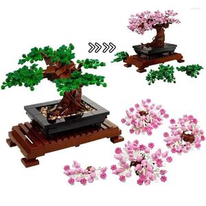 Figurine decorative Bonsai Tree Fit 10281 Bouquet Flower perpetuo 3D Building Building Set Bricks Model Decorazione per la casa Plant Poted Tootted Tootted Tootted
