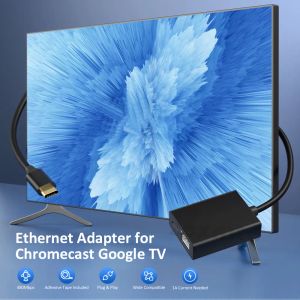 Zexmte Ethernet Adapter для Chromecast 4K Google TV USB C Tye-C до 100 Мбит / с.