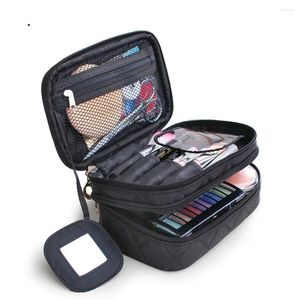 Sacchetti cosmetici borse archiviazione portatile semplice da viaggio in grande capacità tanta per trucco a doppia cerniera