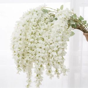 Dekorativa blommor 3st Silk Wisteria Artificial Fake Floral Hanging Plant Garland For Home Decor Party Golv Vase Balcony Wedding