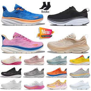 Cloud Bottoms Running 2024 Sportschuhe Clifton 9 Bondi 8 Damen Herren Jogging Sporttrainer kostenlose Menschen Kawana Weiß schwarz rosa Schaumläufer Sneakers Größe Größe