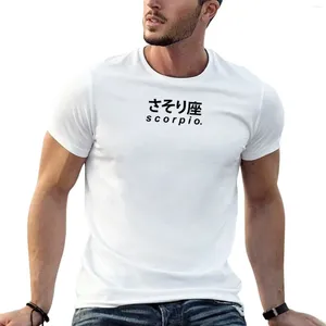 メンズポロス日本語テキスト - スターサイン 'Scorpio' Tシャツ美学服スウェットシャツ男性