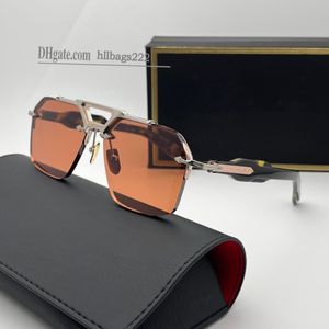 Mode solglasögon för män kvinnor sommar Silverton handgjorda halvfält retro glasögon stil anti-ultraviolet tjock metall fyrkantig ram slumpmässig låda