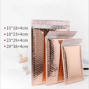 Blackboard 50pcs Roségold Poly Bubble Mailer Umschläge Aluminium Folie gepolsterte Umschläge Selbstversiegelblasen Versand Mailer -Taschen