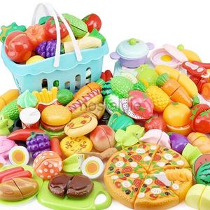 Kitchens Play Food Kitchen Play House Toy Set Simulation Plastic Classic Fruit Vegetable Food Cutting Game Educational Kids Montessori Learning Toy 2443