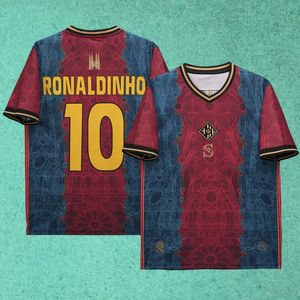 Herrens fotbollsskjortor Soccer Jersey Ronaldinho Man Clothes Maillot de Foot Fussball Trikot Uniform Camisetas Futbol Y240321