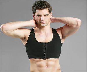 Mens Bra gynecomastia 가슴 바디 셰이퍼 조끼를위한 맨 가슴 moobs 및 평평한 중괄호 지원 검은 흰색 후크 제어 Tops6499302