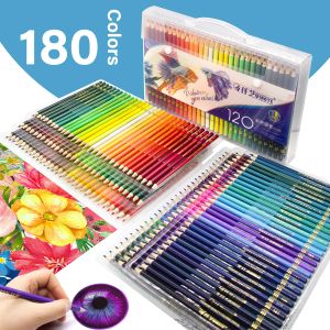 Pencils 48/72/120/150/180 Colors Professional Oil Colored Set Pencils Wood Soft Sketch Drawing Pencil Set For School Gifts Art Supplies