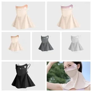 Scarves UV Protection Silk Mask Breathable Face Gradient Cover Sunscreen Veil Gini Sports