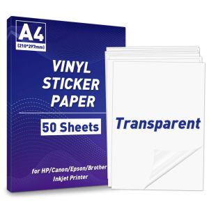 Papel 50pcs Clear Matte Adesive Impressor Papel A4 Autes