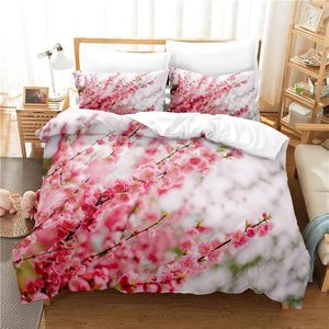 Постилочные наборы розового цветочного набора для спальни мягкие покрывающие постельное белье.