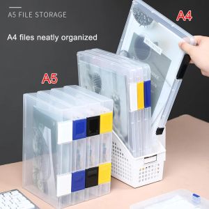 Set File Box with Lock A4 Paper File Storage Box A5 Paper Receipt Invoice Receipt Finishing Dust Box Desk Organizer Office Supplies