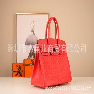 Bolsas de avestruzes de couro Zeng Família pura costurada à mão Handcrafted Bag Cypress Africa KK Skin 95 bolsa chinesa vermelha B25bk30