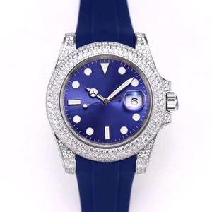 Uomo hip hop ghiacciato busto giù orologio da diamanti moissanite personalizzato