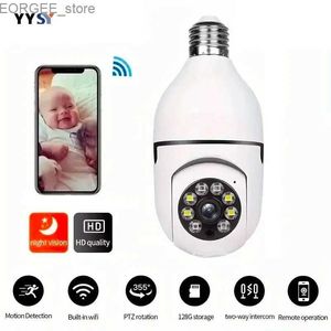 Outras câmeras CCTV E27 Câmera de vigilância de lâmpadas de lâmpada smart home wi-fi 2.4g HD Dual-iluminação Visão noturna Alertas de detecção de movimento sem fio PTZ Y240403