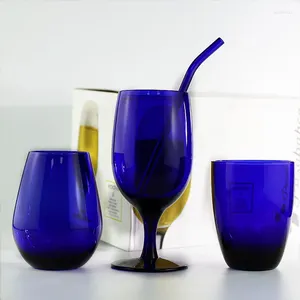 Wine Glasses Star El Glass Dark Blue Western Restaurant Drink Cup Fancy Cocktail Mixing Wide Mouth