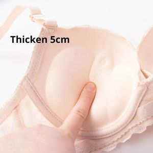 Thickened Underwear Bra Gathered Super Thick 5cm Small Chest Flat Chest Aa Cup Female Display Large Bra 8cm Lace 240321