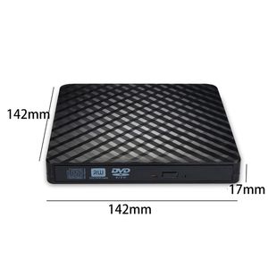 外部USB3.0 DVD RW CD Writer Slim Optical Drive Burner ReaderプレーヤートレイタイプポータブルPCラップトップ