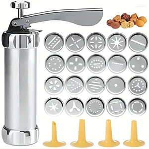 Baking Moulds 1pc Cookie Biscuit Press Maker Kit And Cake Decoration With 20 Aluminum Discs 4 Nozzles