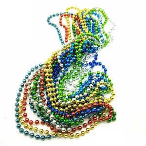 Perlen Halsketten 80 cm lila Gold und grüner Mardi Gras Perlen Neujahrsfeier Party Halskette Drop Lieferung Schmuck Anhänger DHQG4