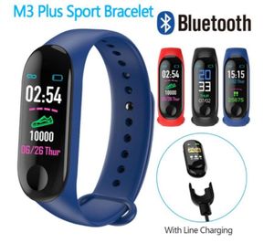 M3 Plus smart armband hjärtfrekvens blodtryck Hälsovattentät Smart Watch M3 Pro Bluetooth Watch Wristband Fitness Tracker1813974
