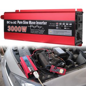 Caravan Inverter DC 12V till AC 220V 3000W 2200W 1000W 300W Solar Sine Wave Inverters Car Power Adapter Converter Battery Splitter