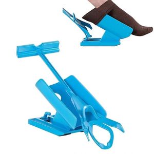 2024 1PC Sock Slider Aid Blue Helper Kit hjälper till att sätta strumpor på No Bending Shoe Horn lämpligt för strumpor fotstöd Säkert, här är