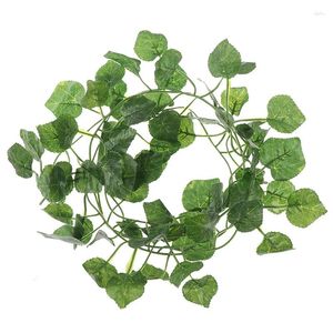 Dekorativa blommor 2.0m Artficial Vine Green Plants Leaf Hanging Decor Rattan Liana Wall Leaves Wedding Party Diy Fake Wreath