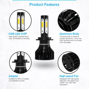 4pcs Светодиодные фары H13 H11 Car Light 4 Sides Cob Chip Chip Low Heam Lamp Lamp для Ford Focus 2009 2009 2011 2011