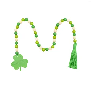 Party Decoration St. Patrick's Day Rope Tassel Beads Colorful Wood Holiday Home DIY Pendant San Valentin