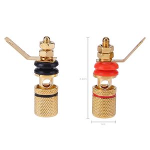 1 par de ouro Postagens de encadernação do alto -falante Postagens de 4 mm Plugs Banana Plugs Conector de conector de plugue do alto -falante