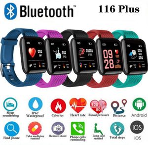 116plus Smart Watch band Bracelet Color Touch screen Bluetooth Wristbands Bracelets Real Heart Rate Blood Pressure Sleep SmartWris7238822