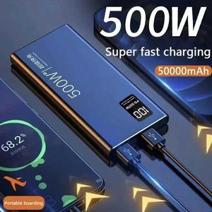 Phone Power Cell Bank 50000MAH 500W Dual Port Super Fast Lade tragbares externes Batterie -Ladegerät für iPhone Huawei Samsung 2445