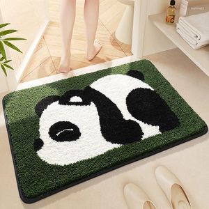 Mattor Panda Absorbent Mat Badrums Hushåll Hemmatta Flockar Tjock Dirty Non-Slip Bedroom Moss Rug Entry Door Textiles