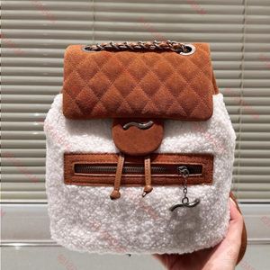 Big Brand Backpack Lamb Wool Backpack Designer Bag Tote Bag Designer Luxurys Handbags Suede Spliced Lamb Hair Backpack One Shoulder Backpack