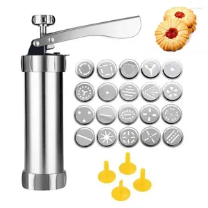 Baking Moulds Cookie Press With 20 Discs And 4 Icing Decorating Nozzles Biscuit Maker Machine DIY Pastry Decor Accessories For