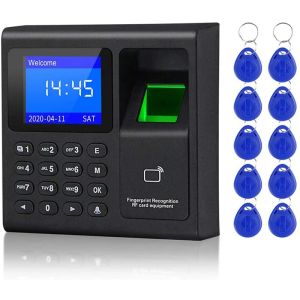 Inspelning av biometrisk RFID -åtkomstkontrollsystem RFID -knappsats USB -fingeravtryck System Elektronisk tidsklocka Maskin
