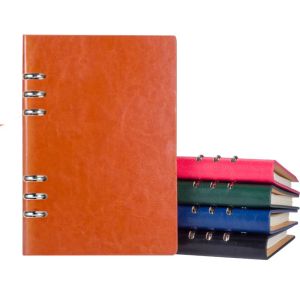 Notebooks A5 Looseleaf Notebook Leather Cover Portable Business Notepad Blank Page Diary Memos Planner Notepad Notebook