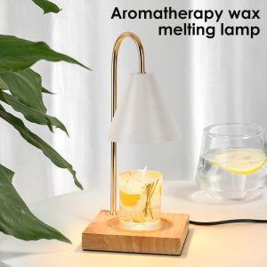 Elektrische Kerzenwärmer Wachs schmelzende leichte Retro -Kerzenheizlampe kreativer Aromatherapie Tisch Holz Basis am Nachtbe Nachttaste