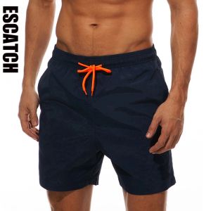 Swimwear ESCATCH 2022 New Hot Sale Mens Surf Board Shorts Summer Sport Beach Homme Bermuda SwimwearPants Quick Dry Solid Swimsuits 4XL