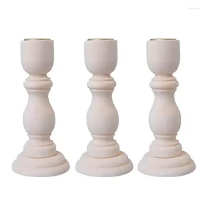 Świece 3PCS Stojaki Kreatywne Dekoracje stołowe Prezenty Prezent Candlestand Wosk Holder Wooden Candlestick do sklepu sklep