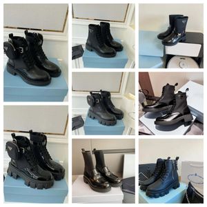 2024 New Monolith polish Leather Ankle Chelsea Boots platform Wedges slip-on round Toe block heels Flat booties luxury designer for women factory footwear