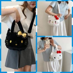 Cartoon cute big head cat toy crossbody bag girl plush hand bill shoulder bag