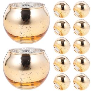 Świece 12 szt. Ball Glass Holder Wote Tealight Craft Słoik Creative Desktop Candleholder Puste Cup Candles